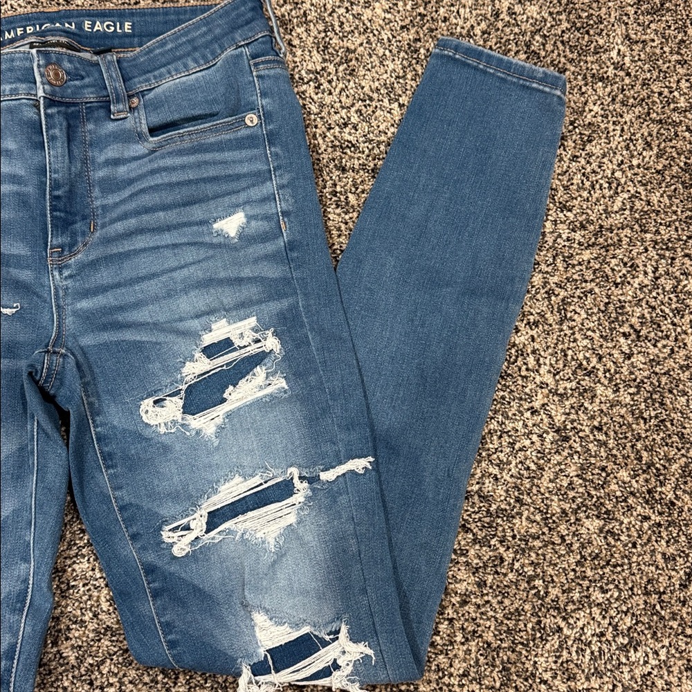 AE Next Level Patched High-Waisted Jegging NWOT - Picture 2 of 12